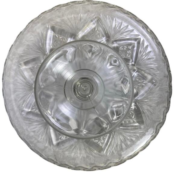 EAPG Diamond and Sheaf Scalloped Edge Late 19th Century 12.25" Cake Stand - Picture 5 of 7